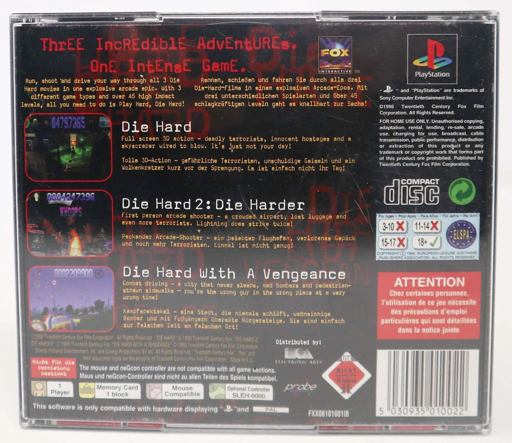 Die Hard & Trilogy за ПС1 • PS1 - Image 2